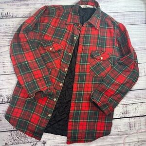 Vintage Woolrich Quilted Button Up Plaid Jacket w/ Pockets Unisex Shacket Small
